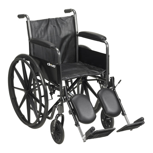 Wheelchair McKesson Dual Axle Full Length Arm Swing-Away Elevating Legrest Black Upholstery 18 Inch Seat Width Adult 300 lbs. Weight Capacity
