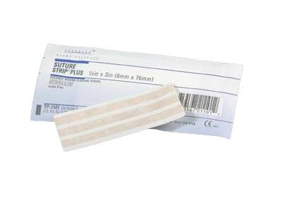 Skin Closure Strip Suture Strip® Plus 1/4 X 4 Inch Nonwoven Polyamide Flexible Strip Tan