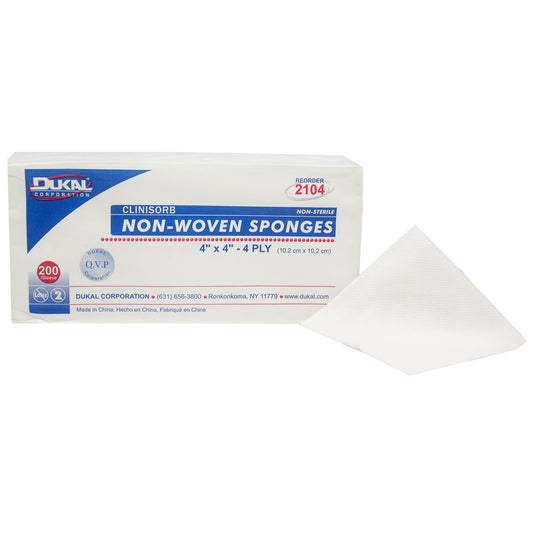 Nonwoven Sponge Clinisorb 4 X 4 Inch 4-Ply NonSterile 200 per Pack
