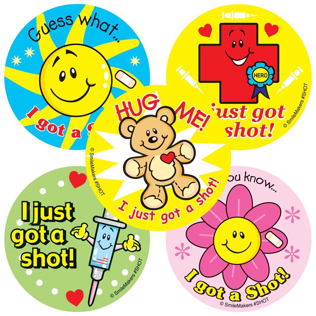 SmileMakers® 100 per Roll Allergy Shot Sticker 2-1/2 Inch
