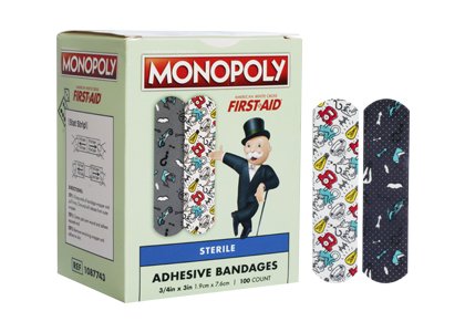 Adhesive Strip American White Cross® First Aid Plastic Kid Design (Monopoly) 3/4 X 3 Inch Sterile
