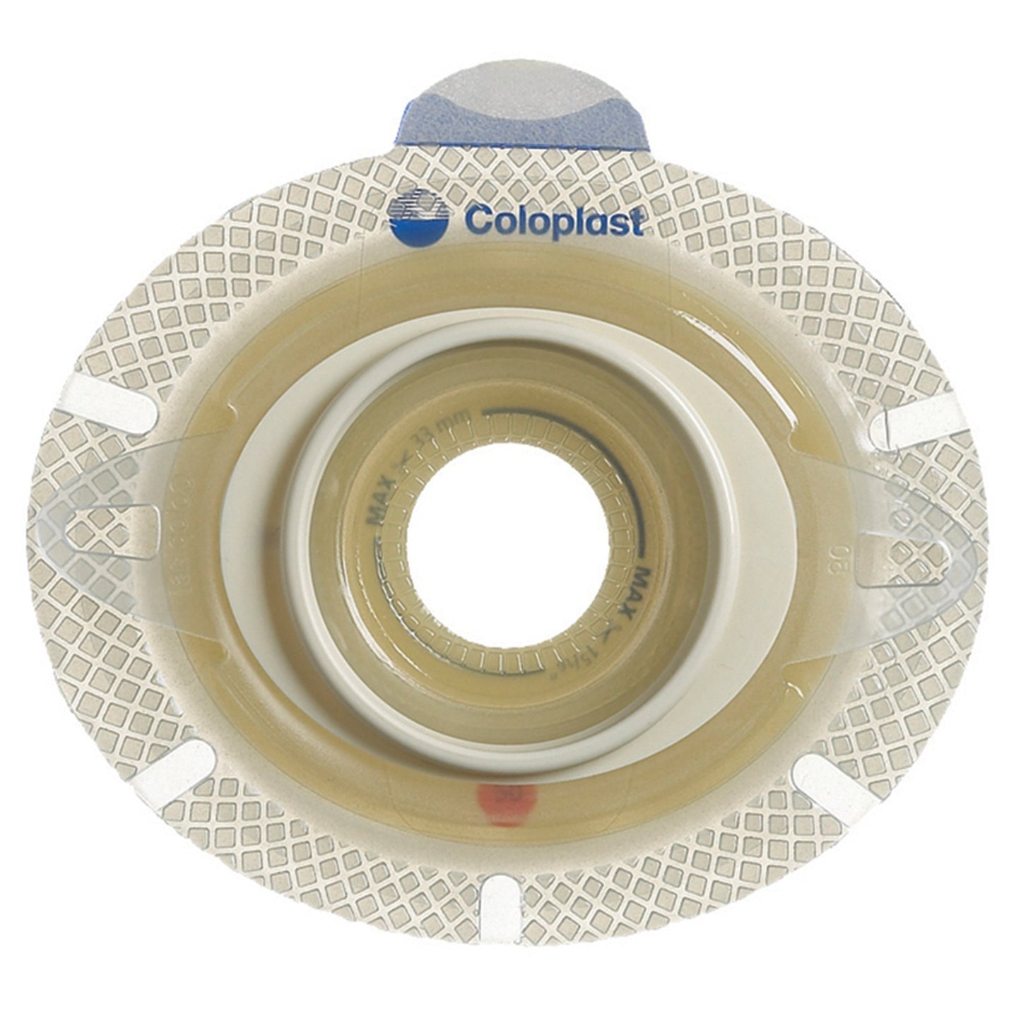 Ostomy Barrier SenSura® Click Xpro Trim to Fit, Extended Wear Double Layer Adhesive 50 mm Flange Red Code System 3/8 to 1-3/4 Inch Opening