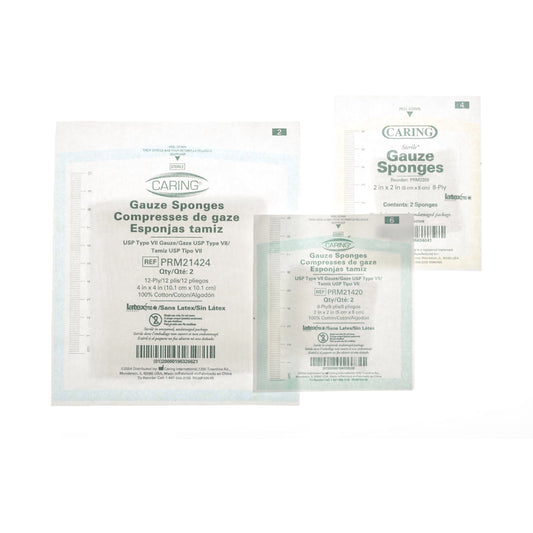 Gauze Sponge Medline Essentials 3 X 3 Inch 12-Ply Sterile 2 per Pack