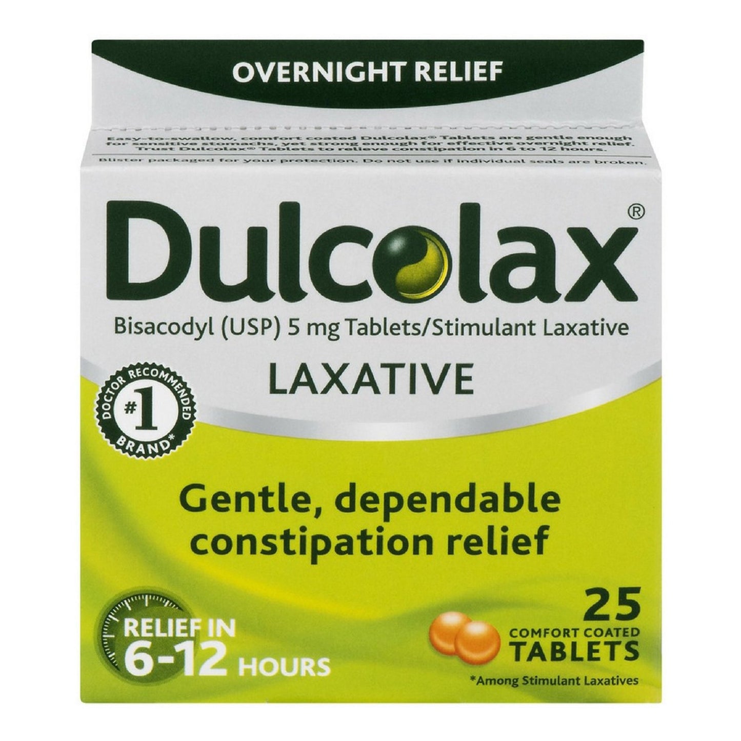 Laxative Dulcolax® Tablet 25 per Box 5 mg Strength Bisacodyl USP