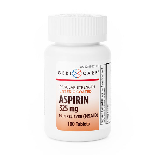 Pain Relief Geri-Care® 325 mg Strength Aspirin Tablet 100 per Bottle