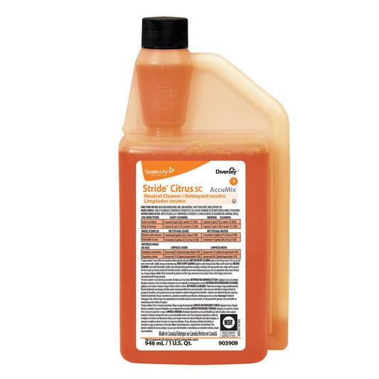 Floor Cleaner Diversey™ Stride® Citrus SC Liquid Concentrate 32 oz. Bottle Citrus Scent Manual Pour