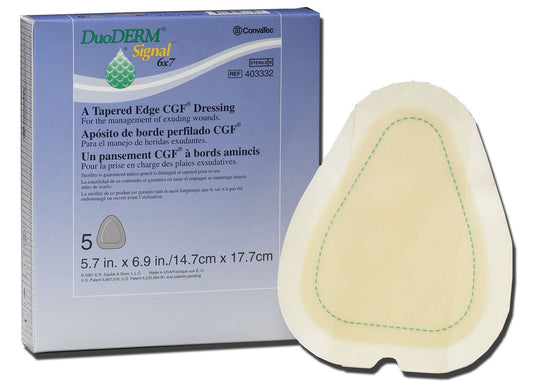 Hydrocolloid Dressing DuoDERM® Signal® CGF® Foam Backing 6 X 7 Inch Triangle Hydrocolloid