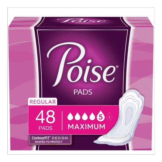Bladder Control Pad Poise® Fresh Protection™ 12.2 Inch Length Heavy Absorbency Sodium Polyacrylate Core One Size Fits Most