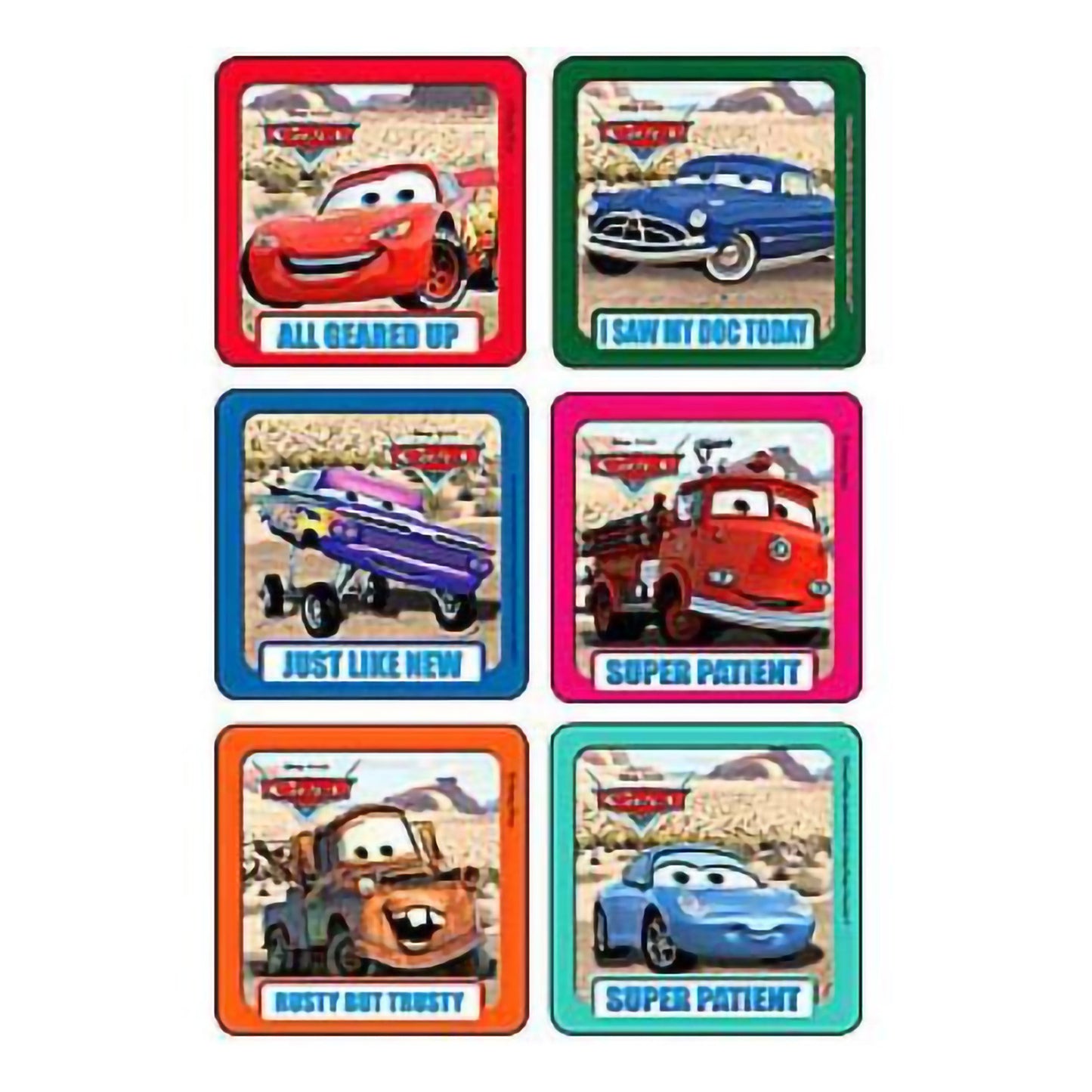 Kids Love Stickers® 90 per Pack Disney Cars - Super Patient Sticker 2-1/2 Inch