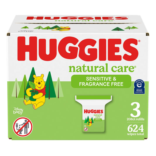 Baby Wipe Huggies® Natural Care® Soft Pack Unscented 624 Count