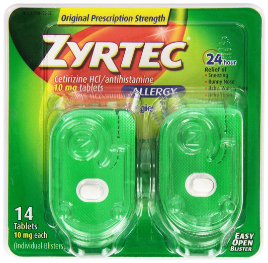 Allergy Relief Zyrtec® 10 mg Strength Tablet 14 per Bottle