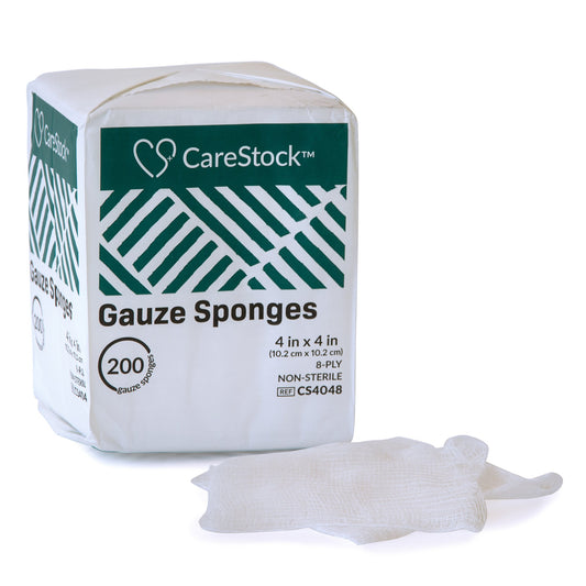 Gauze Sponge CareStock™ 4 X 4 Inch 8-Ply NonSterile 200 per Pack