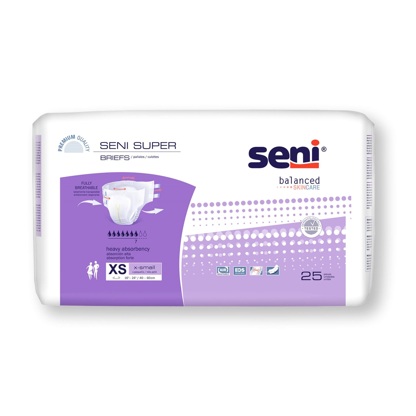 Unisex Adult Incontinence Brief Seni® Super X-Small Disposable Heavy Absorbency