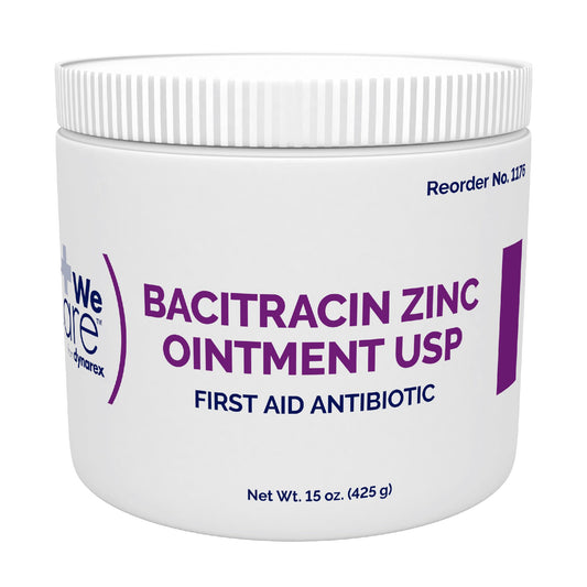 First Aid Antibiotic Bacitracin Zinc WeCare™ Ointment 15 oz. Jar