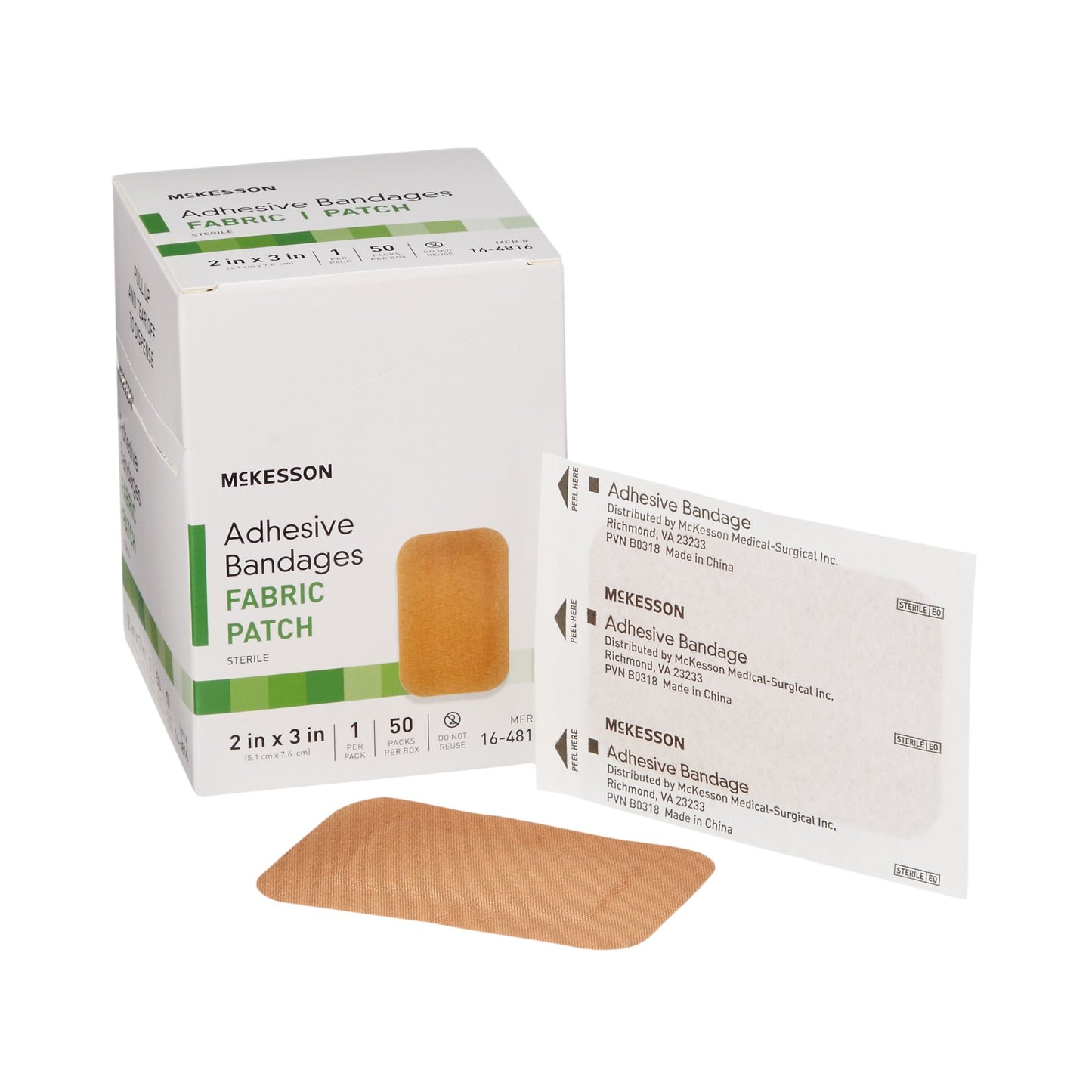 Adhesive Strip McKesson Fabric Tan 2 X 3 Inch Sterile