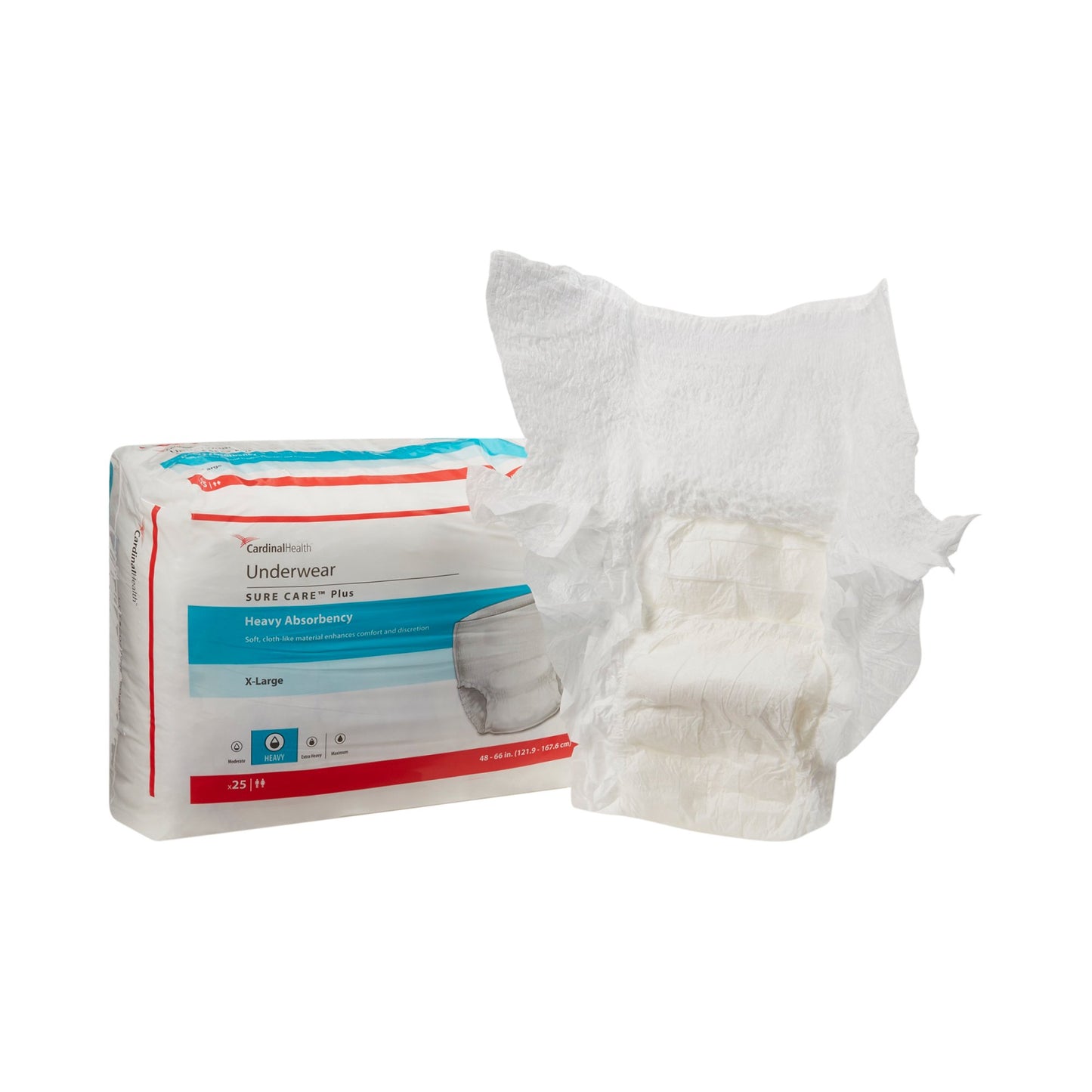 Unisex Adult Absorbent Underwear Sure Care™ Plus Pull On with Tear Away Seams X-Large Disposable Heavy Absorbency