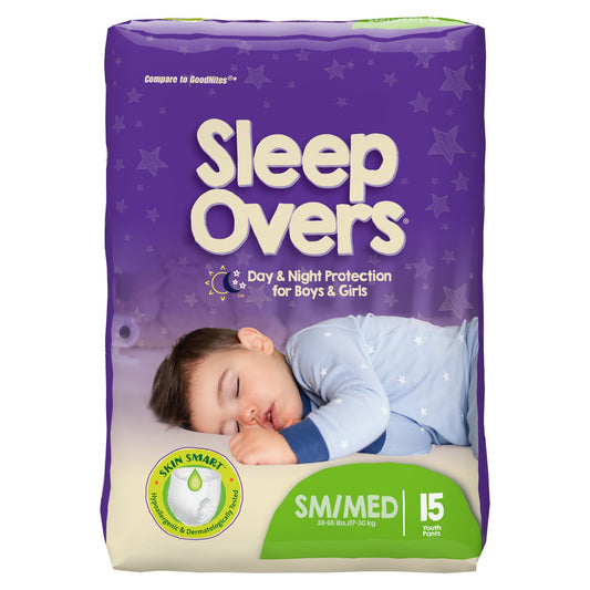 Unisex Youth Absorbent Underwear Cuties® Sleep Overs® Pull On with Tear Away Seams Small / Medium Disposable Heavy Absorbency