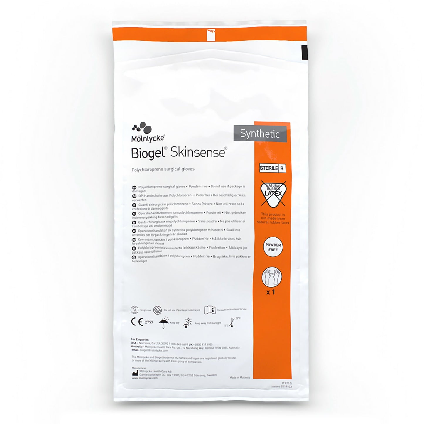 Surgical Glove Biogel® Skinsense™ Size 6 Sterile Polyisoprene Standard Cuff Length Micro-Textured Straw Not Chemo Approved