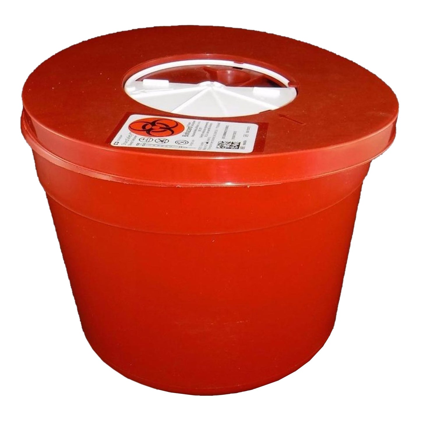 Sharps Container SharpSafety™ Red Base 6-3/4 H X 8-3/4 D Inch Vertical Entry 1.25 Gallon
