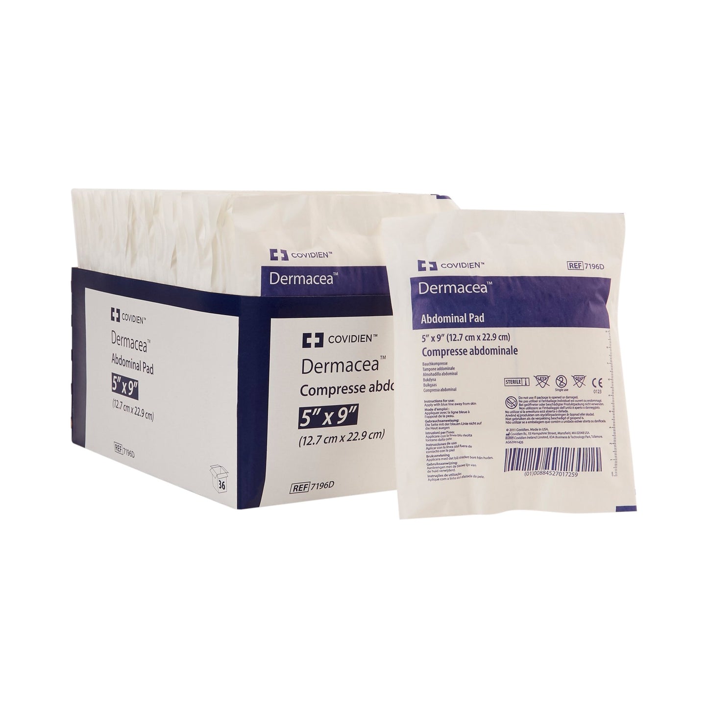 Abdominal Pad Dermacea™ 5 X 9 Inch Sterile 1 per Pack
