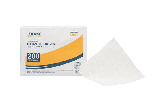 Gauze Sponge Basic Care 4 X 4 Inch 8-Ply NonSterile 200 per Pack