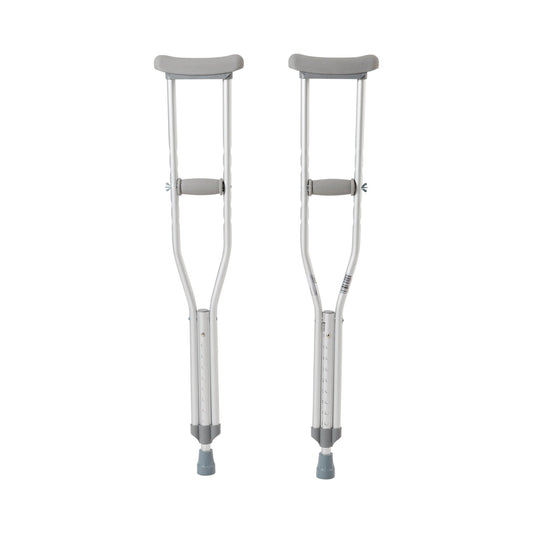Underarm Crutches McKesson Youth 4 Foot 6 Inch to 5 Foot 2 Inch User Height Aluminum Frame 350 lbs. Weight Capacity