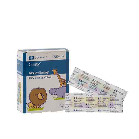 Adhesive Strip Curity™ Plastic Kid Design (Zoo Animals) 3/4 X 3 Inch Sterile