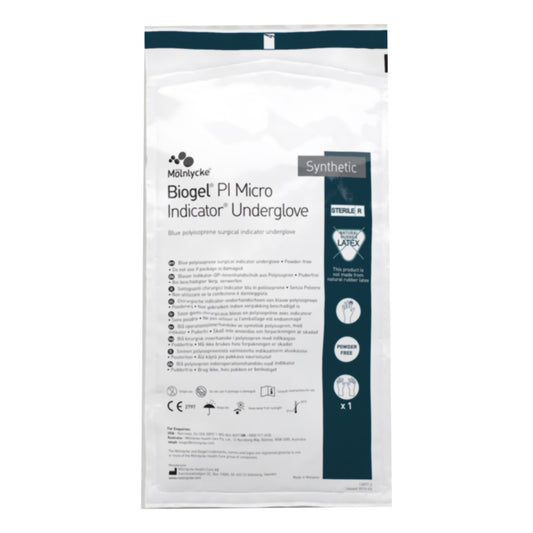 Surgical Underglove Biogel® PI Micro Indicator® Underglove Size 7.5 Sterile Polyisoprene Standard Cuff Length Smooth Blue Chemo Tested