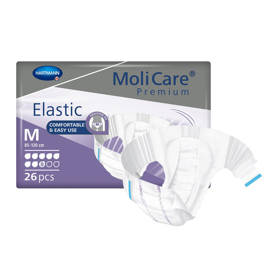 Unisex Adult Incontinence Brief MoliCare® Premium Elastic 8D Medium Disposable Heavy Absorbency