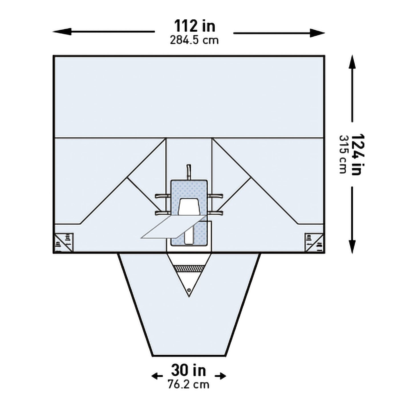 Abdominal Drape McKesson LAVH Laparotomy Drape 112 W X 30 W X 124 L Inch Sterile