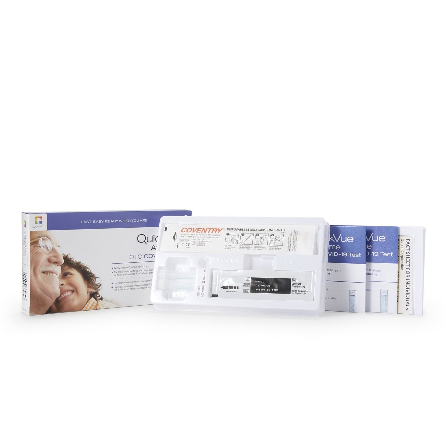 Respiratory Test Kit QuickVue® At-Home OTC COVID-19 Test 2 Tests CLIA Waived