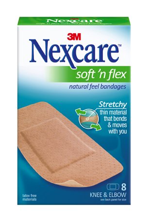 Adhesive Strip Nexcare™ Soft 'n Flex Fabric Tan 2 X 4 Inch Sterile