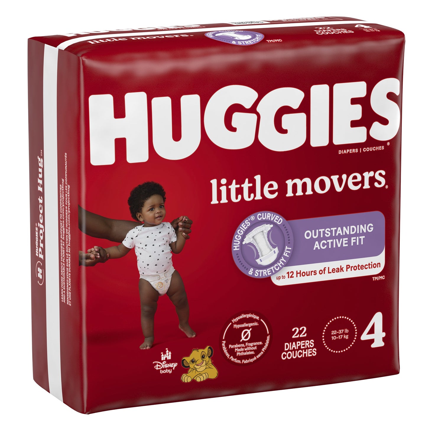 Unisex Baby Diaper Huggies® Little Movers Size 4 Disposable Moderate Absorbency