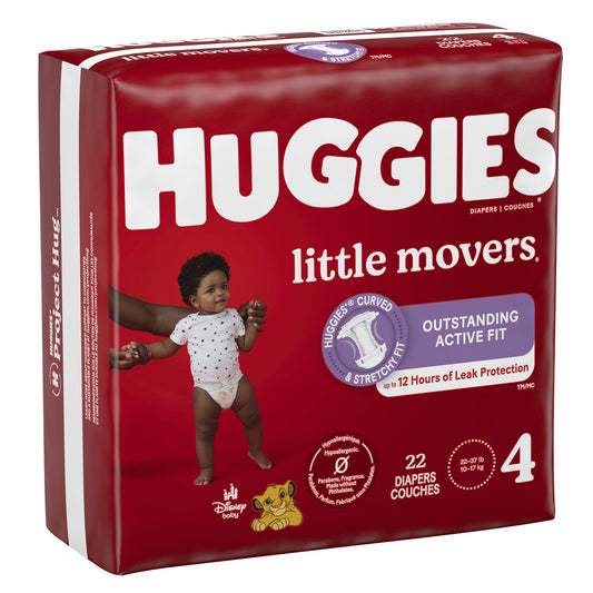 Unisex Baby Diaper Huggies® Little Movers Size 4 Disposable Moderate Absorbency