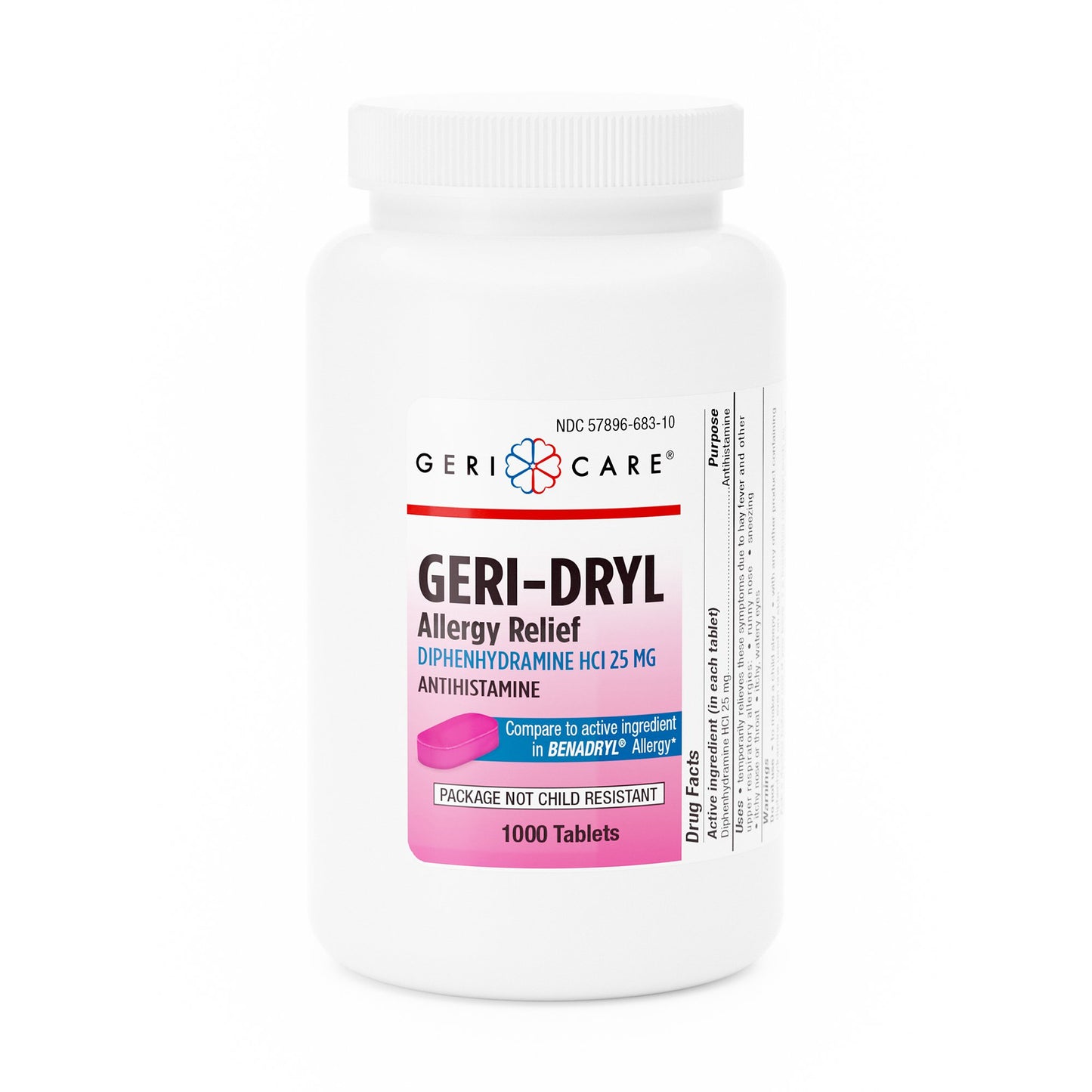 Allergy Relief Geri-Care® 25 mg Strength Tablet 1,000 per Bottle