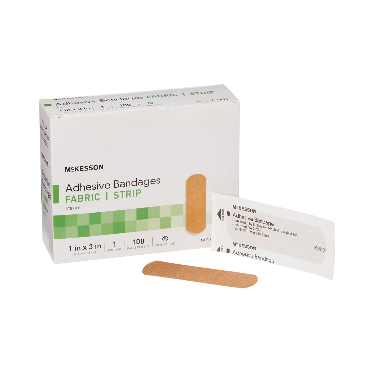 Adhesive Strip McKesson Fabric Tan 1 X 3 Inch Sterile