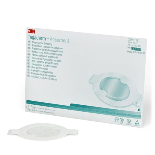 Absorbent Transparent Film Dressing 3M™ Tegaderm™ Absorbent 3 X 3-3/4 Inch Oval Sterile