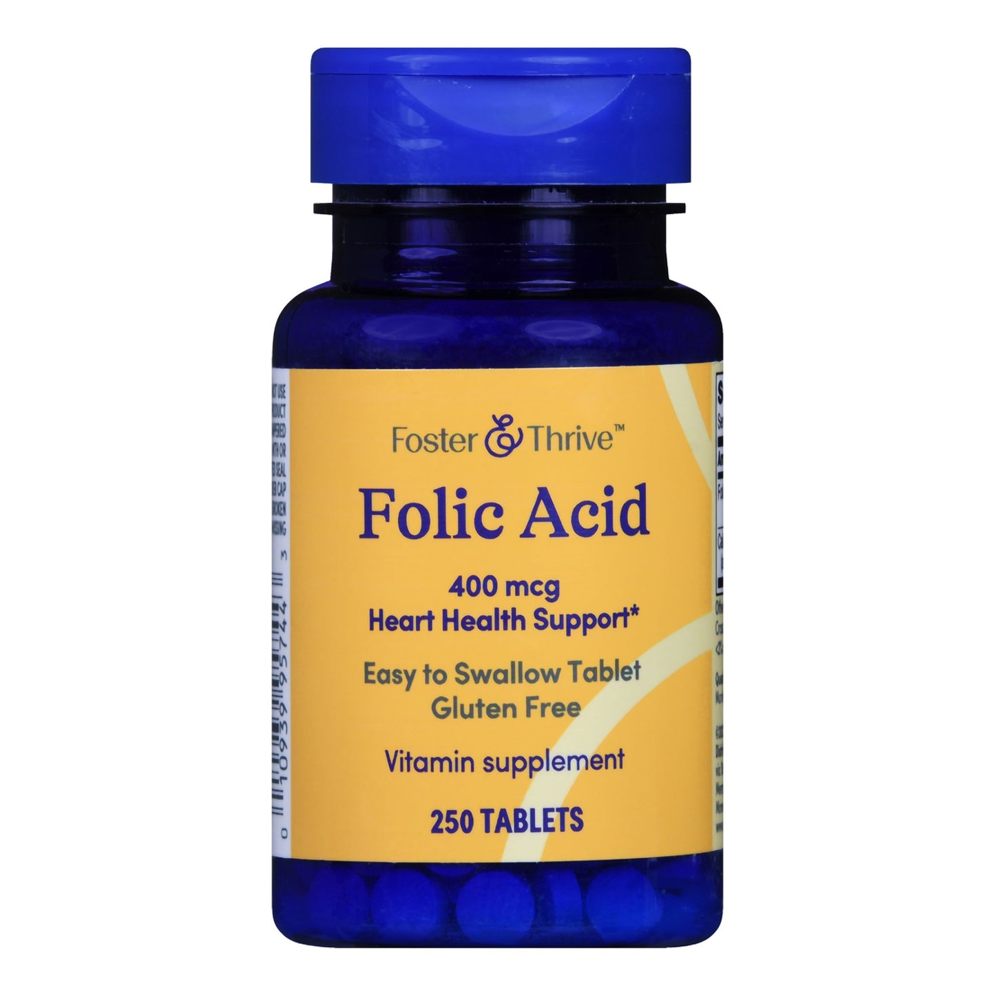Vitamin Supplement Foster & Thrive™ Folic Acid 400 mcg Strength Tablet 250 per Bottle