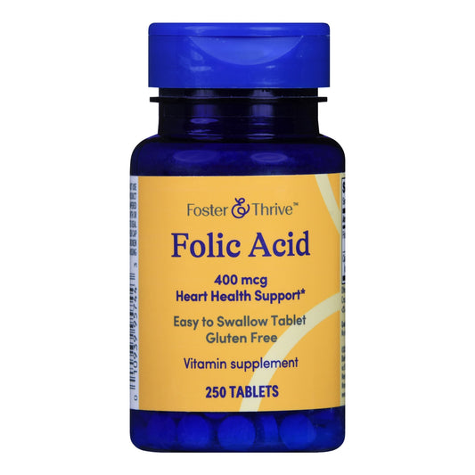 Vitamin Supplement Foster & Thrive™ Folic Acid 400 mcg Strength Tablet 250 per Bottle