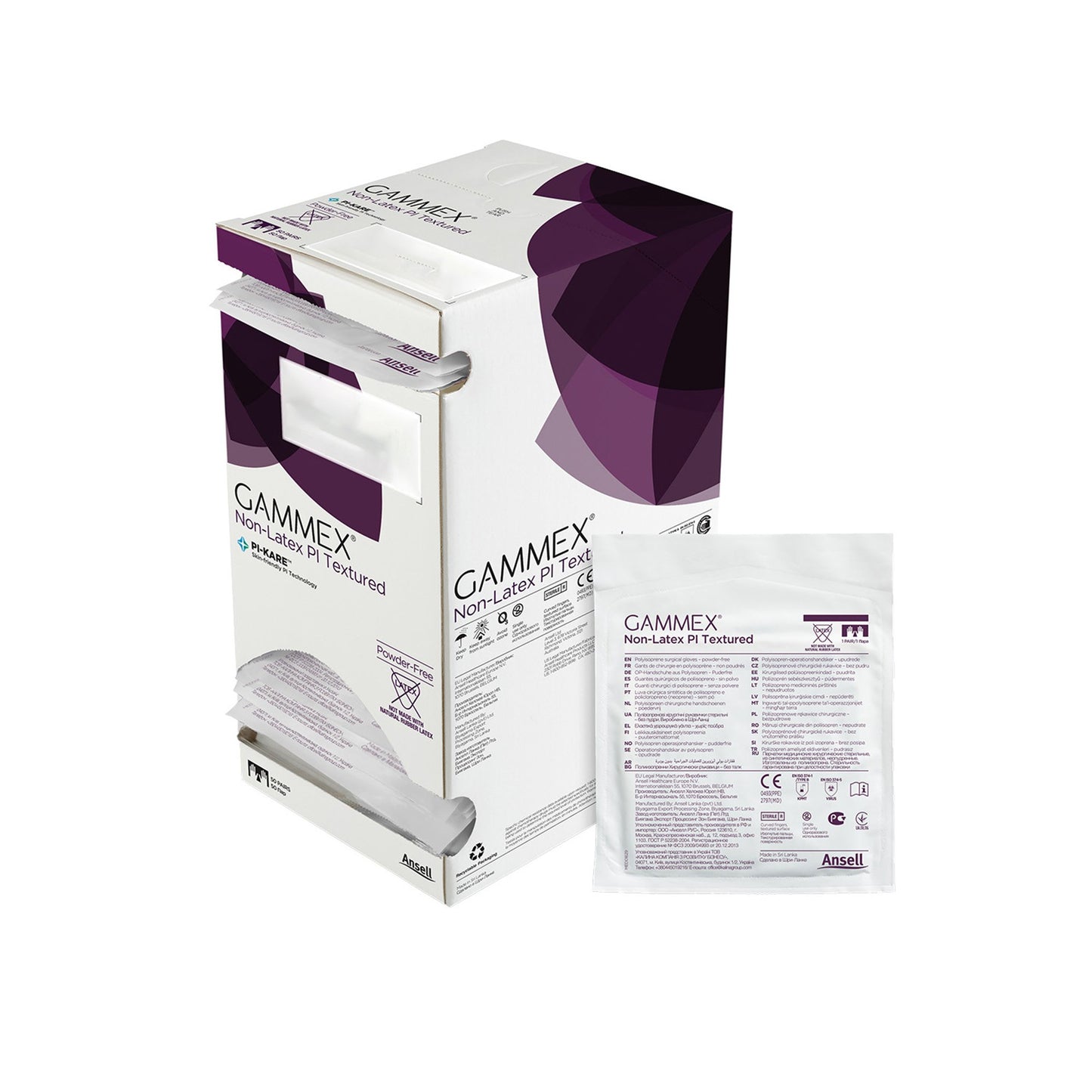 Surgical Glove GAMMEX® Non-Latex PI Textured Size 8 Sterile Polyisoprene Standard Cuff Length Fully Textured White Chemo Tested