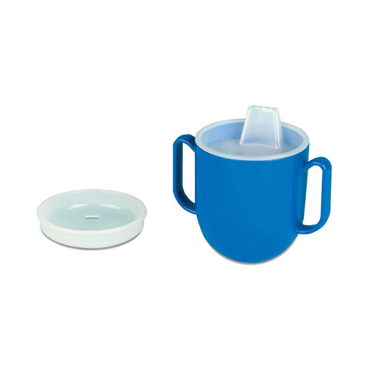 Spillproof Drinking Cup Ableware® 6.5 oz. Blue Plastic Reusable