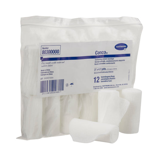 Conforming Bandage Conco® 3 Inch X 4-1/10 Yard 12 per Pack NonSterile 1-Ply Roll Shape