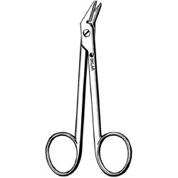 Wire Cutting Scissors Sklar® 4-3/4 Inch Length OR / Surgical Grade German Stainless Steel NonSterile Finger Ring Handle Angled Sharp Tip / Sharp Tip