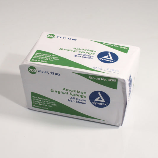 Gauze Sponge Advantage 4 X 4 Inch 12-Ply NonSterile 200 per Pack