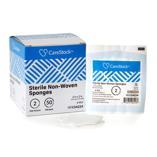 Gauze Sponge CareStock™ 2 X 2 Inch 4-Ply Sterile 2 per Pack