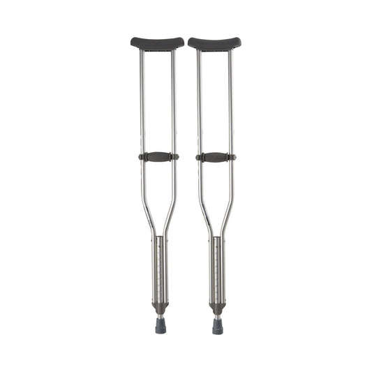 Underarm Crutches McKesson Adult 5 Foot 2 Inch to 5 Foot 10 Inch User Height Aluminum Frame 350 lbs. Weight Capacity