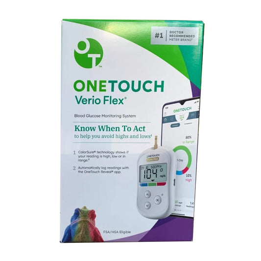 Blood Glucose Meter OneTouch Verio Flex® 5 Seconds 500 Test Results Requires Coding