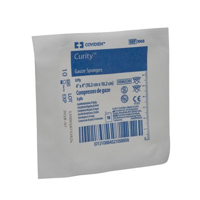 Gauze Sponge Curity™ 4 X 4 Inch 8-Ply Sterile 10 per Pouch