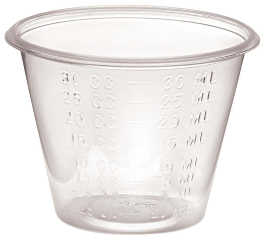 Medicine Cup 1 oz. Clear Plastic Disposable NonSterile