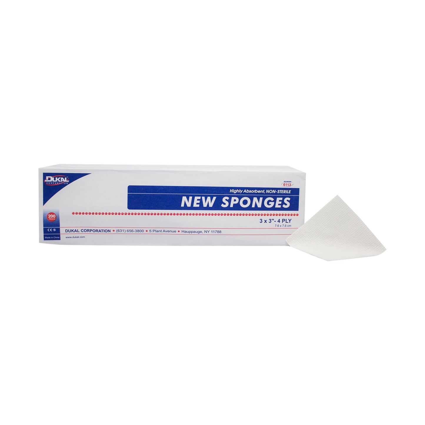 Nonwoven Sponge Dukal™ 3 X 3 Inch 4-Ply NonSterile 200 per Pack